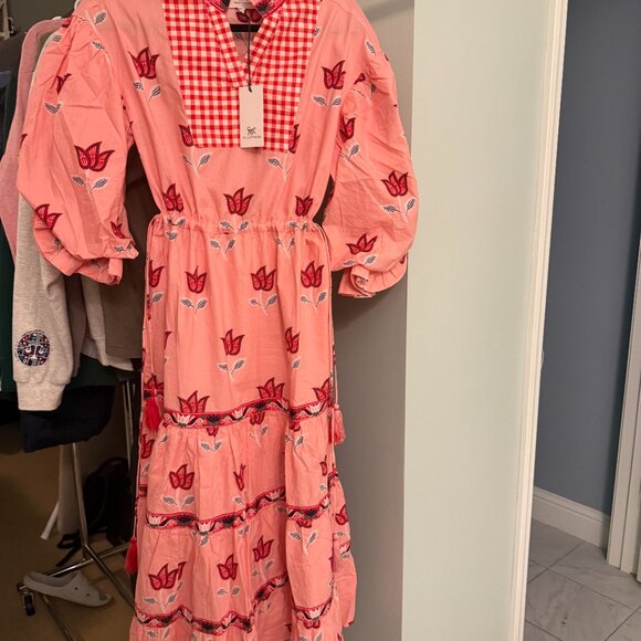 Tulip Bloom - Coconut Café Dress - French Pink - XS PRINTFRESH- NWT - Picture 2 of 4